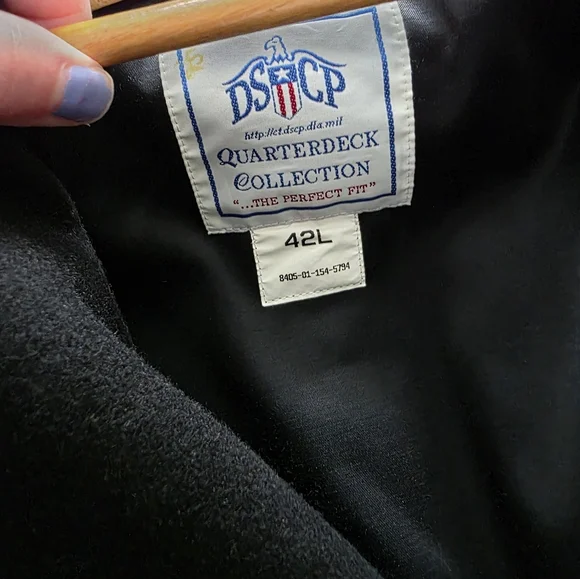 Vintage Quarterdeck U.S. Navy Man's Overcoat DSCP Wool Peacoat Men's 42L Black - Picture 2 of 8